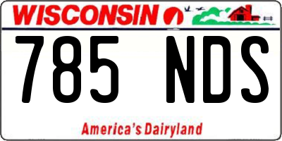 WI license plate 785NDS