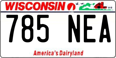 WI license plate 785NEA