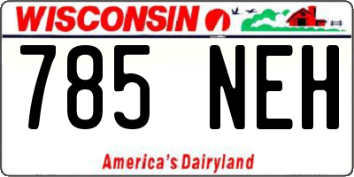 WI license plate 785NEH
