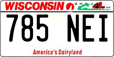 WI license plate 785NEI