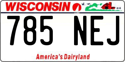 WI license plate 785NEJ