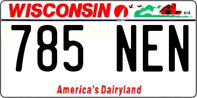 WI license plate 785NEN