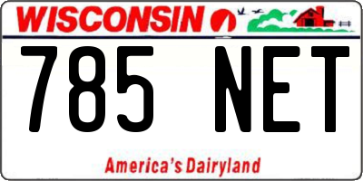 WI license plate 785NET