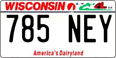 WI license plate 785NEY