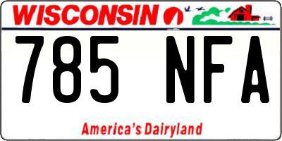 WI license plate 785NFA