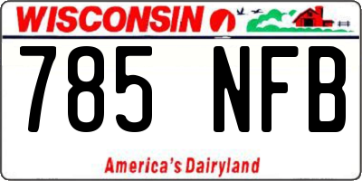 WI license plate 785NFB