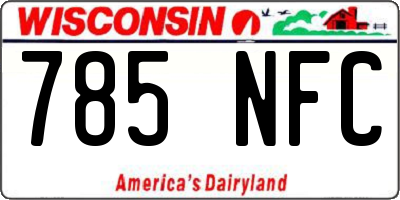 WI license plate 785NFC