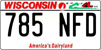 WI license plate 785NFD