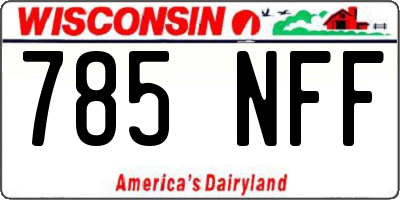 WI license plate 785NFF