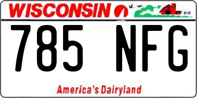 WI license plate 785NFG