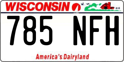 WI license plate 785NFH
