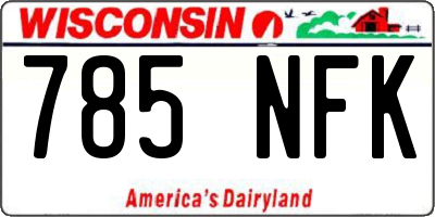 WI license plate 785NFK