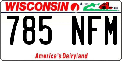 WI license plate 785NFM