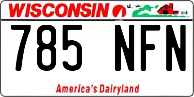 WI license plate 785NFN