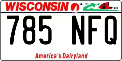 WI license plate 785NFQ