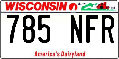 WI license plate 785NFR