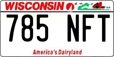 WI license plate 785NFT