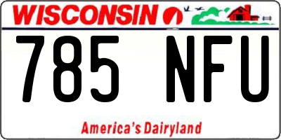 WI license plate 785NFU