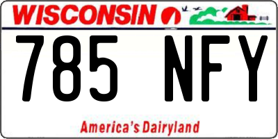 WI license plate 785NFY