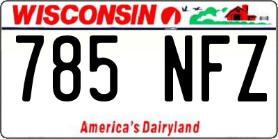 WI license plate 785NFZ