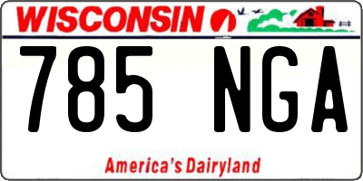 WI license plate 785NGA