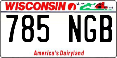 WI license plate 785NGB