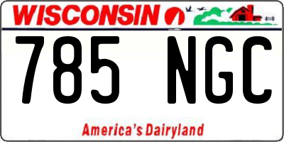 WI license plate 785NGC