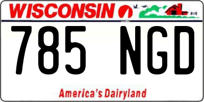 WI license plate 785NGD