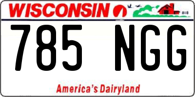 WI license plate 785NGG