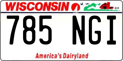 WI license plate 785NGI