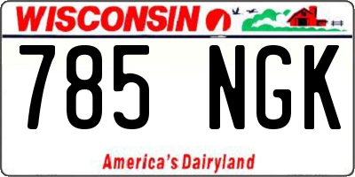 WI license plate 785NGK