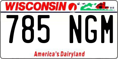 WI license plate 785NGM
