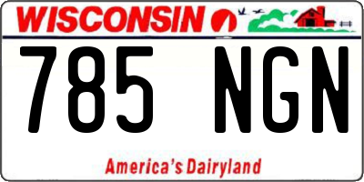 WI license plate 785NGN
