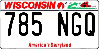 WI license plate 785NGQ