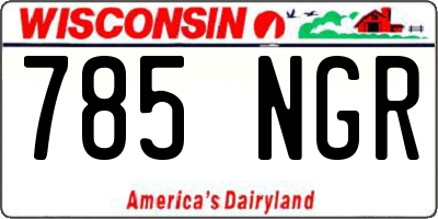 WI license plate 785NGR