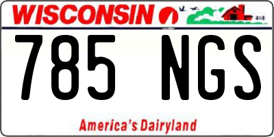 WI license plate 785NGS