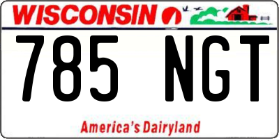 WI license plate 785NGT