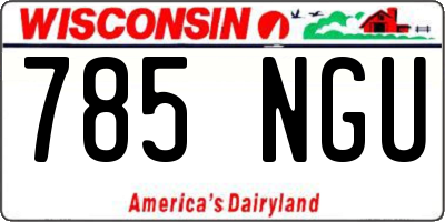 WI license plate 785NGU