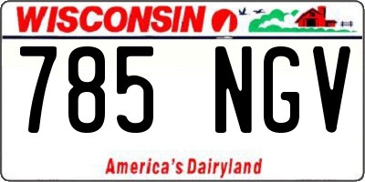 WI license plate 785NGV