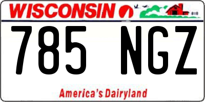 WI license plate 785NGZ