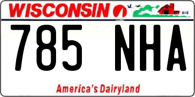 WI license plate 785NHA