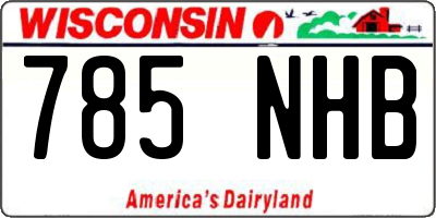 WI license plate 785NHB