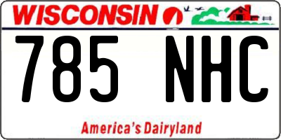 WI license plate 785NHC