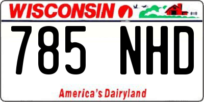 WI license plate 785NHD