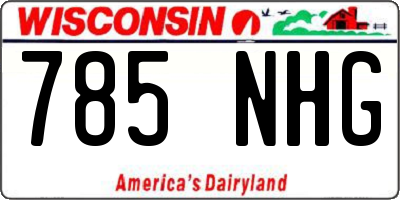 WI license plate 785NHG