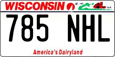 WI license plate 785NHL