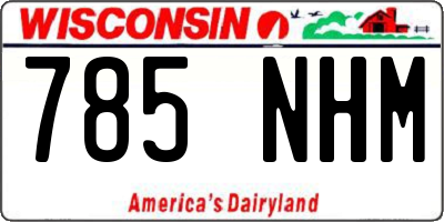 WI license plate 785NHM