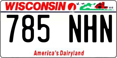 WI license plate 785NHN