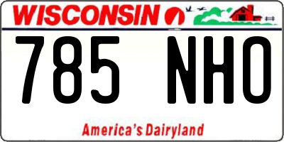 WI license plate 785NHO