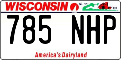 WI license plate 785NHP
